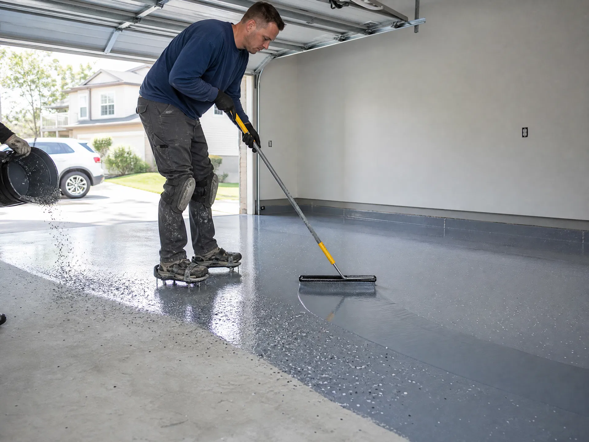 Professional epoxy garage floors process in Atoka TN