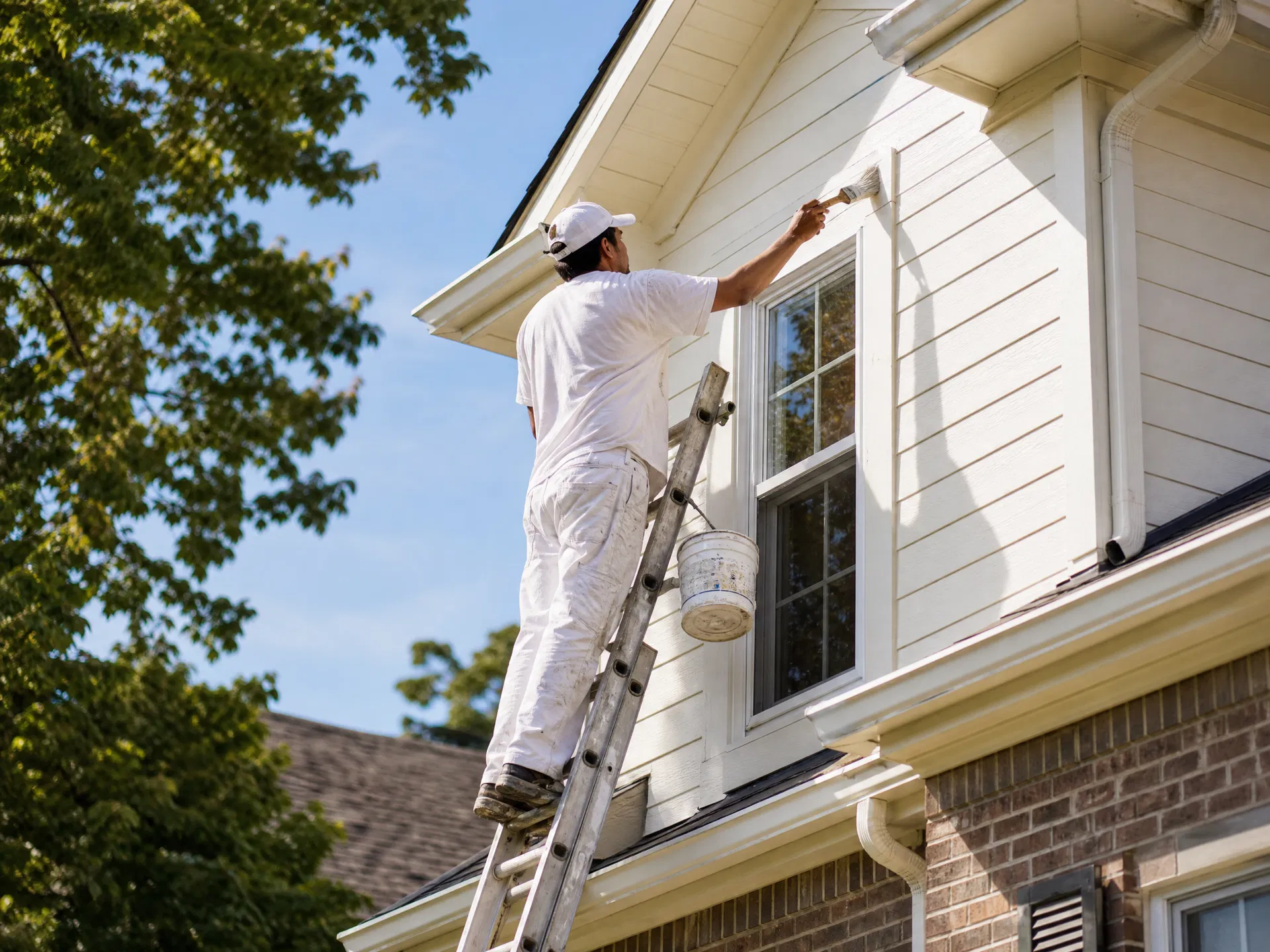 Middleton Painting professional painting the exterior siding and trim of a Memphis TN home